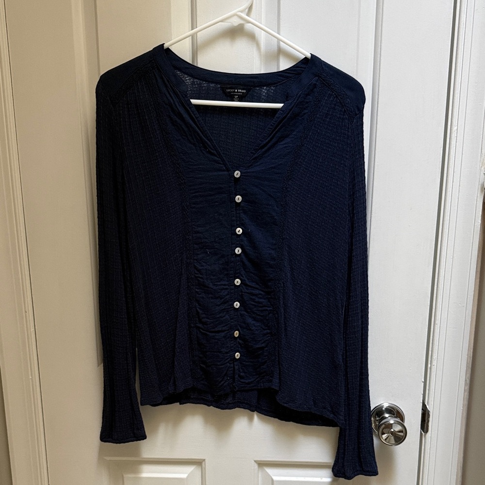 Women’s lucky brand navy Button-Down Shirt
